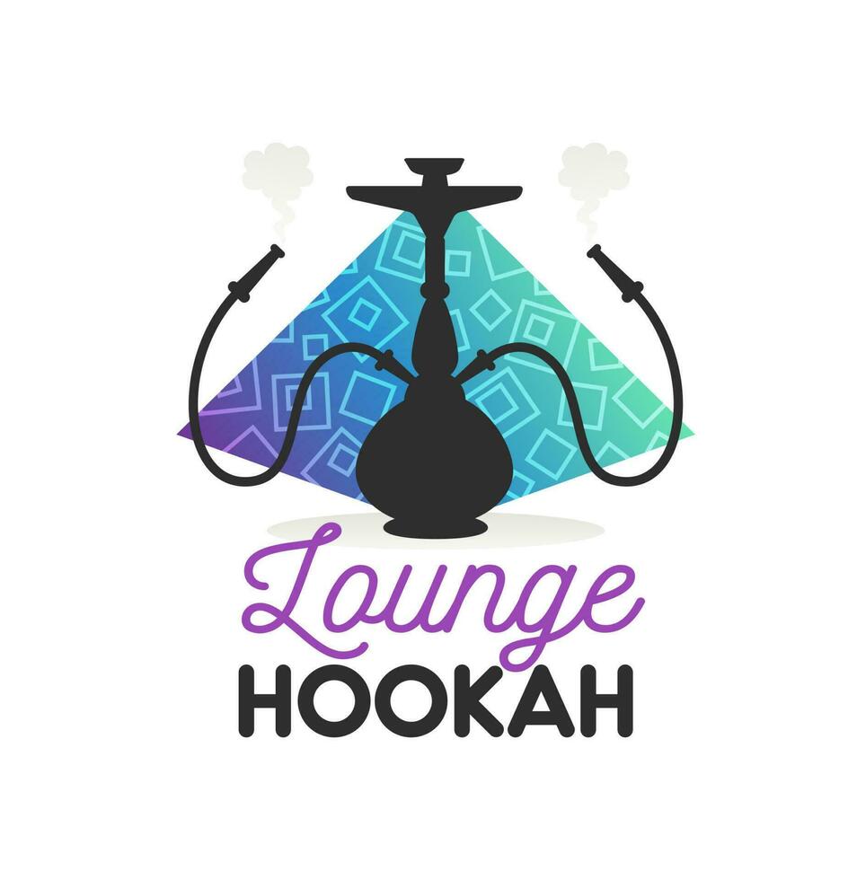 Hookah lounge bar or shisha smoking club icon vector