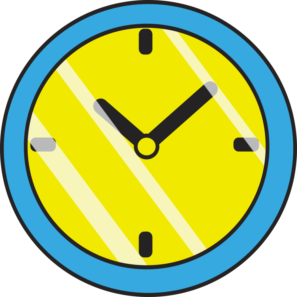 Wall clock yellow blue design transparent background 23591639 PNG