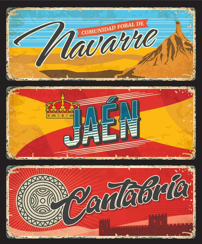 Navarre, Jaen and Cantabri Spanish provinces vector