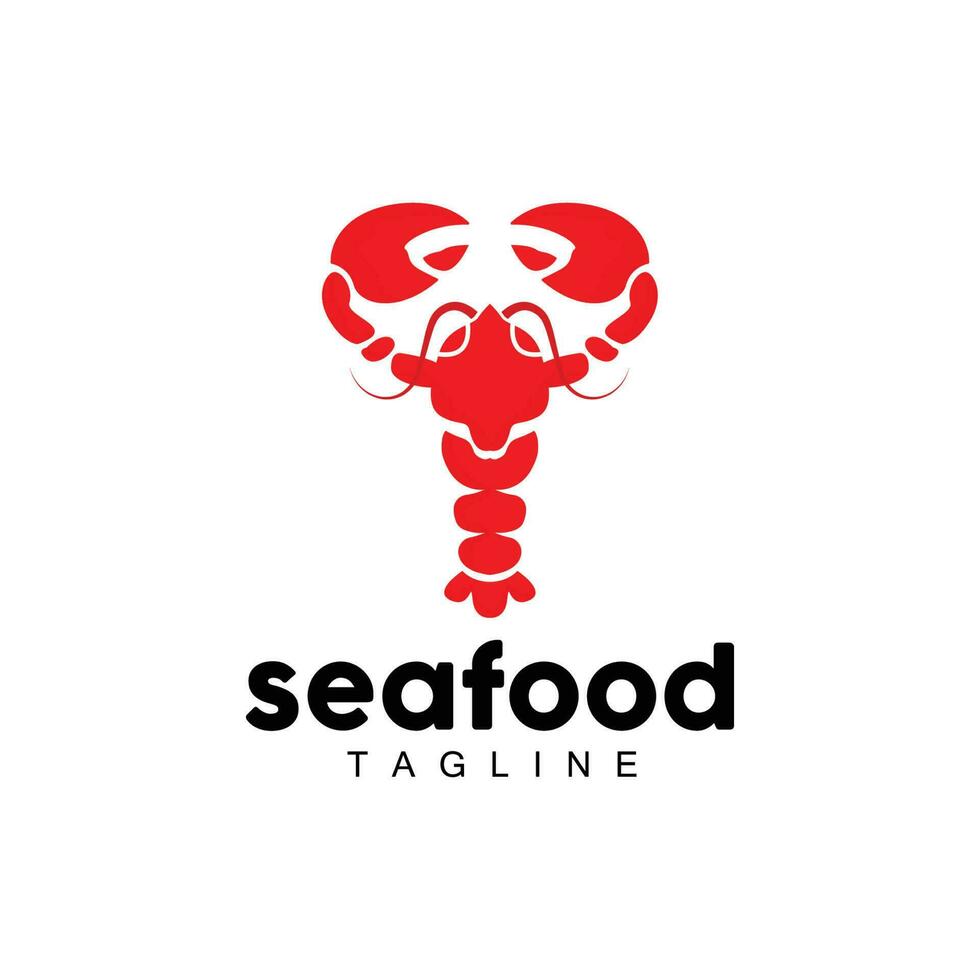 Lobster Logo, Simple Minimalist Design,Shrimp Seafood Food Vector, Illustration Symbol Icon vector