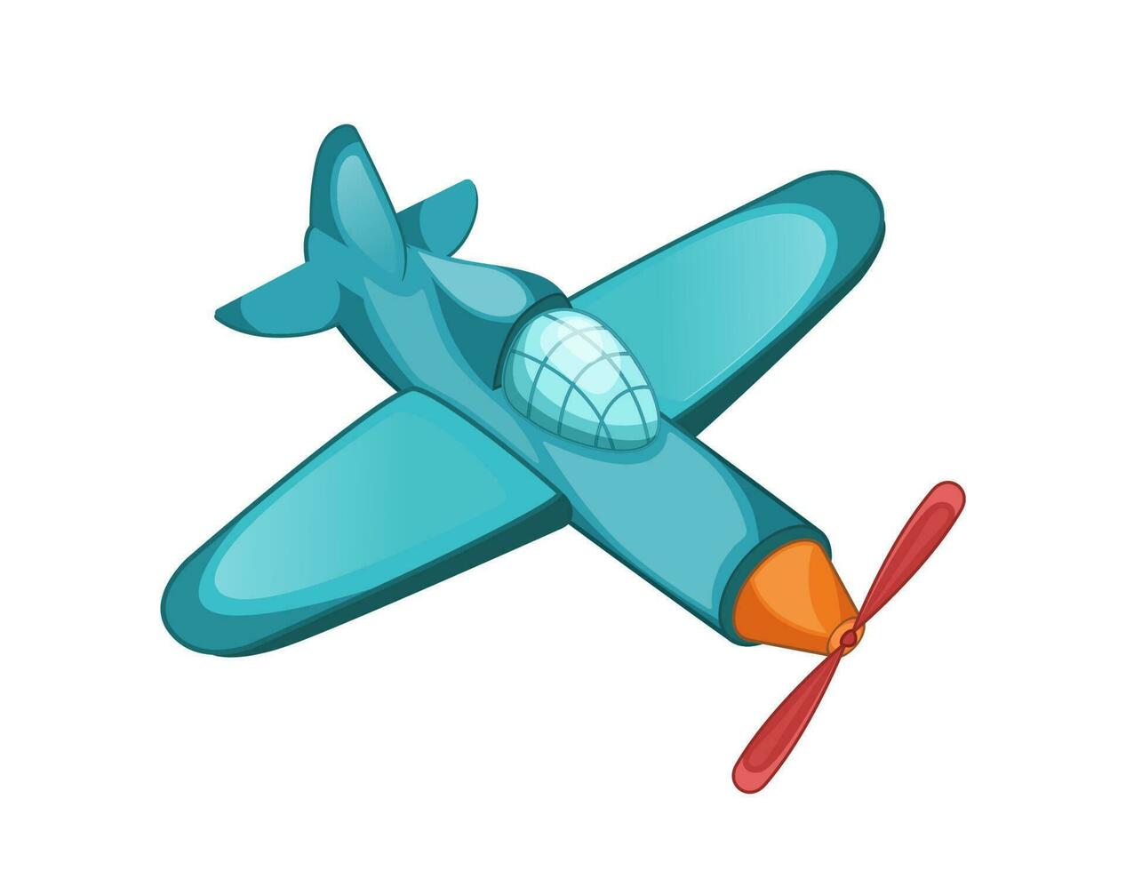 Toy airplane. Isolated vector illustration