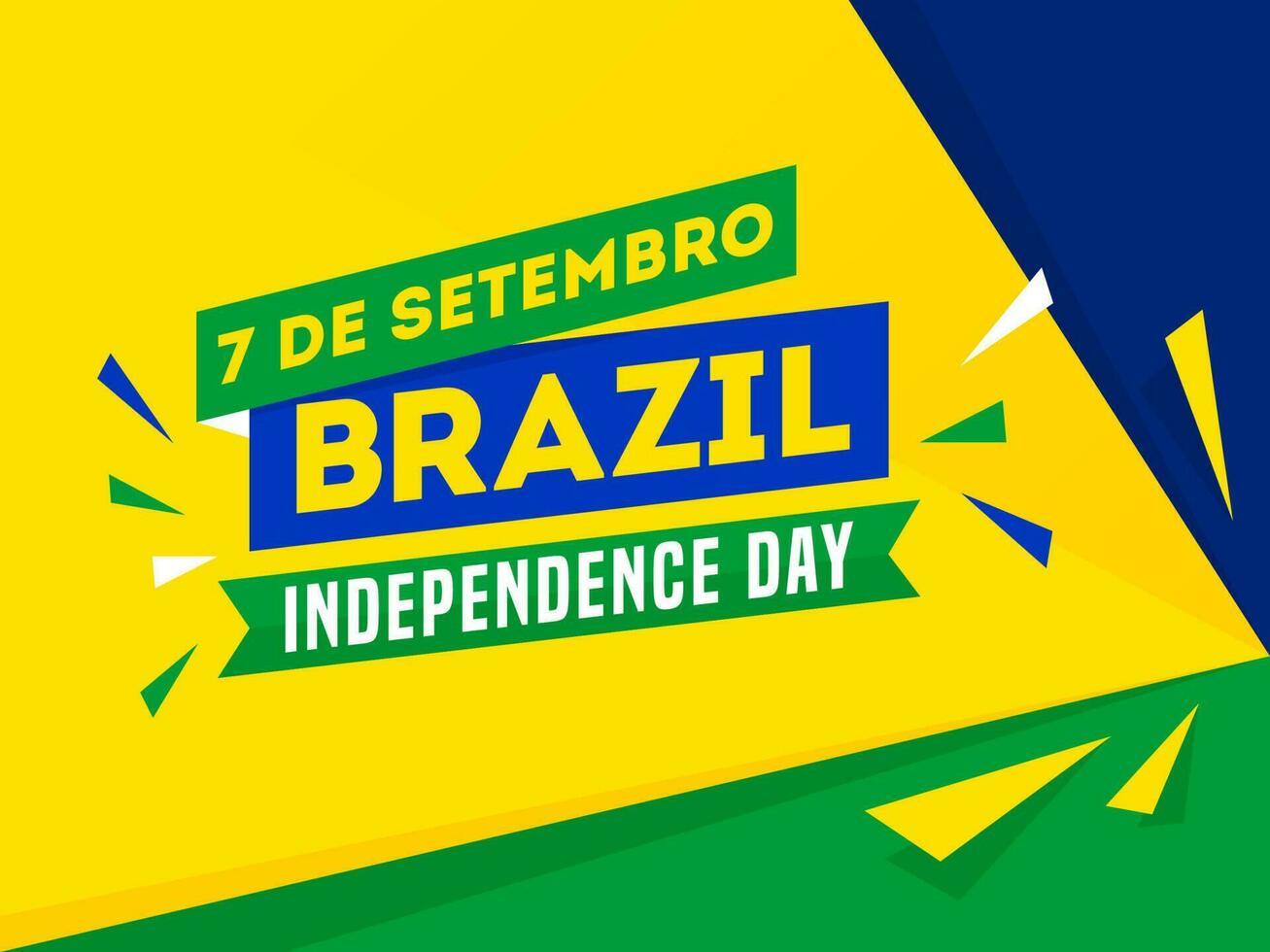 7 7 Delaware septiembre, Brasil independencia día bandera o póster diseño con resumen elementos. vector