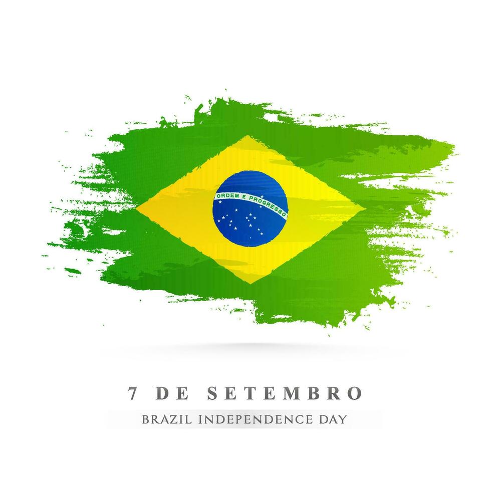 creativo Brasil nacional bandera color cepillo carrera antecedentes para 7 7 Delaware septiembre, Brasil independencia día celebracion concepto. vector