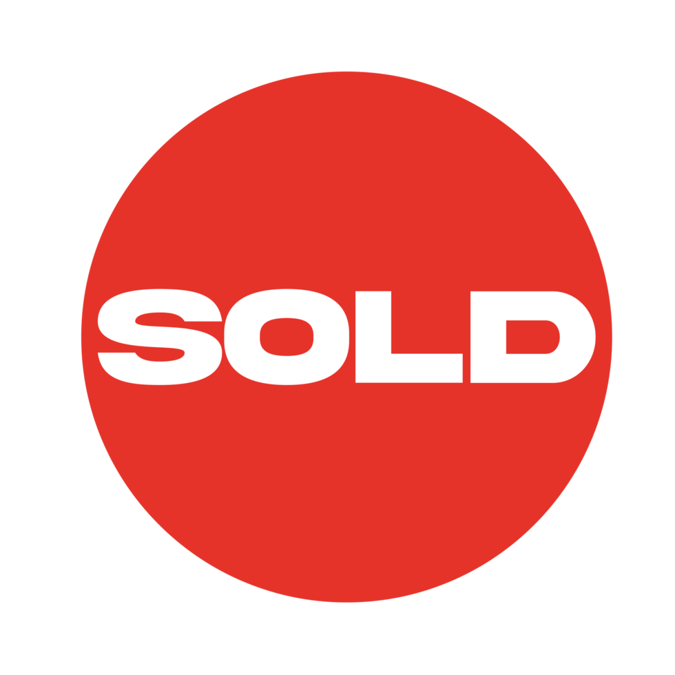 Red sold tag icon sticker label on a transparent background png