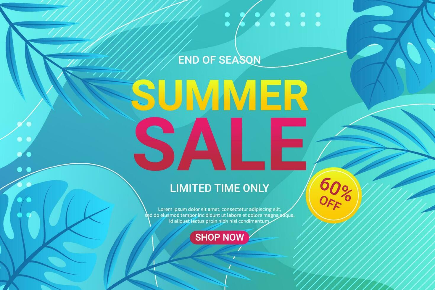 End of summer sale background in vector design