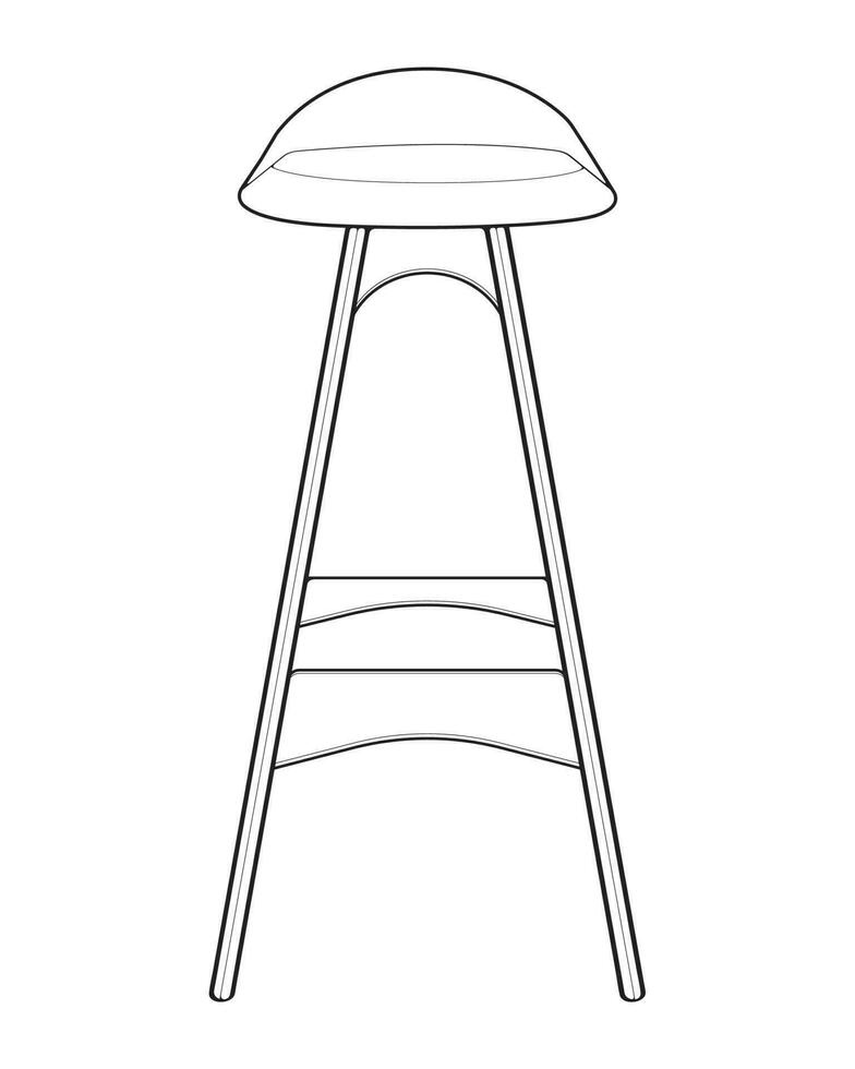 Bar stool perfect linear icon. Line art customizable illustration. Night club, drinking establishment, pub furniture. Vector isolated outline drawing.