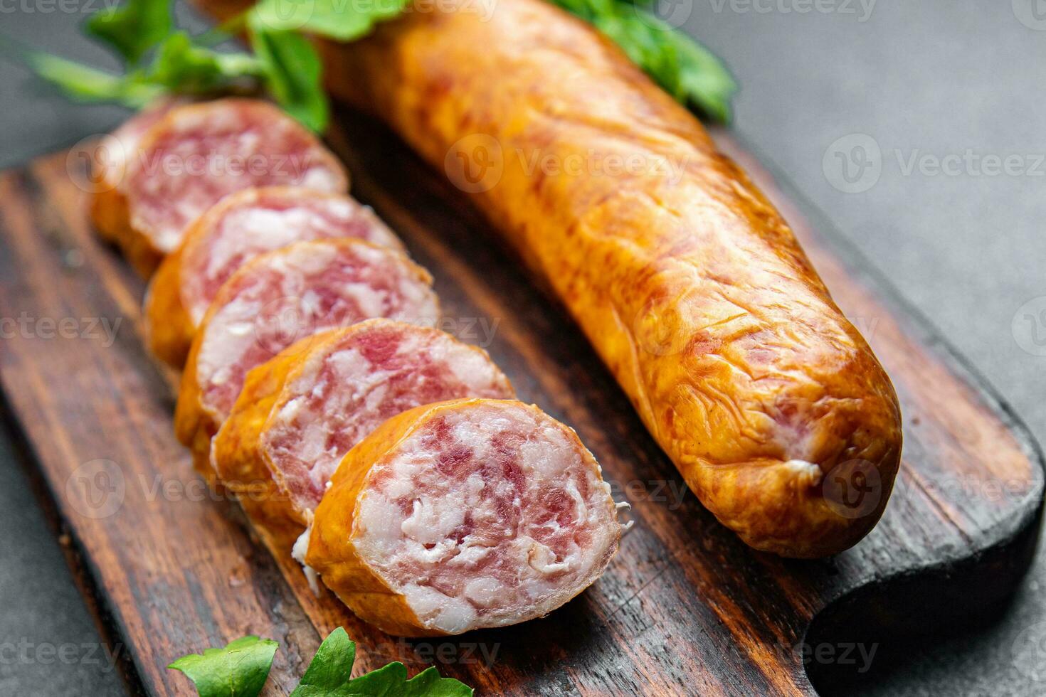 montbeliard sausage meat pork, beef fresh, collagen casing sausage food