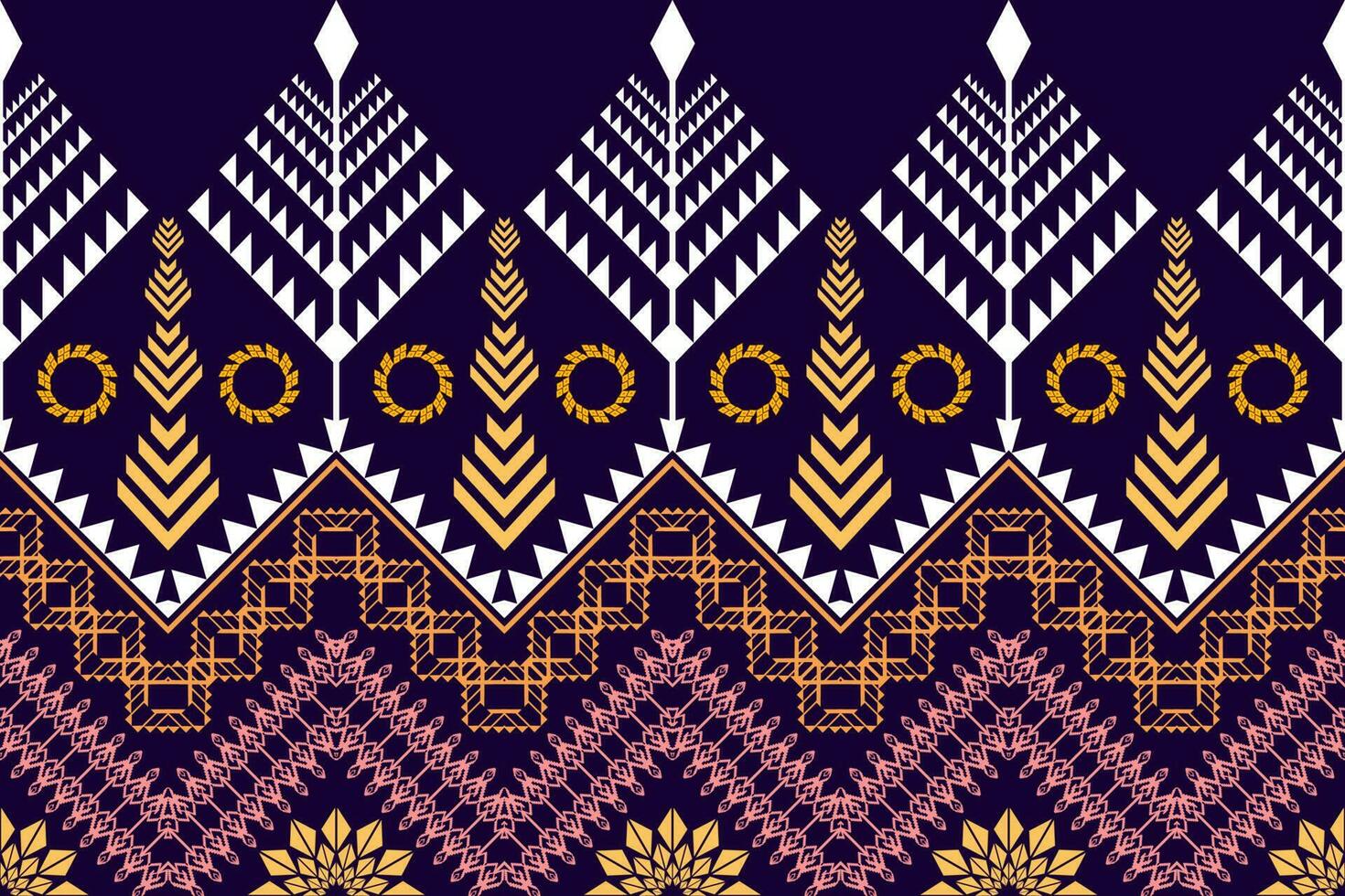 Ethnic Figure aztec embroidery style. Geometric ikat oriental traditional art pattern.Design for ethnic background,wallpaper,fashion,clothing,wrapping,fabric,element,sarong,graphic,vector illustration vector