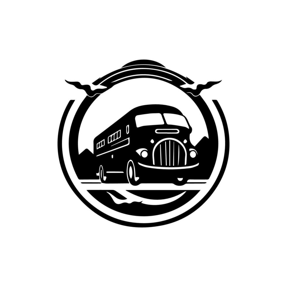 Transportation van logo design captures the spirit of movement and progress, perfect for logistics and transportation-related brands. vector