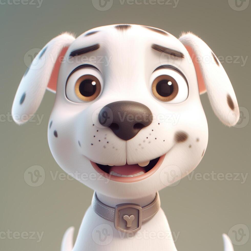 Dalmatian dog on a gray background, photo