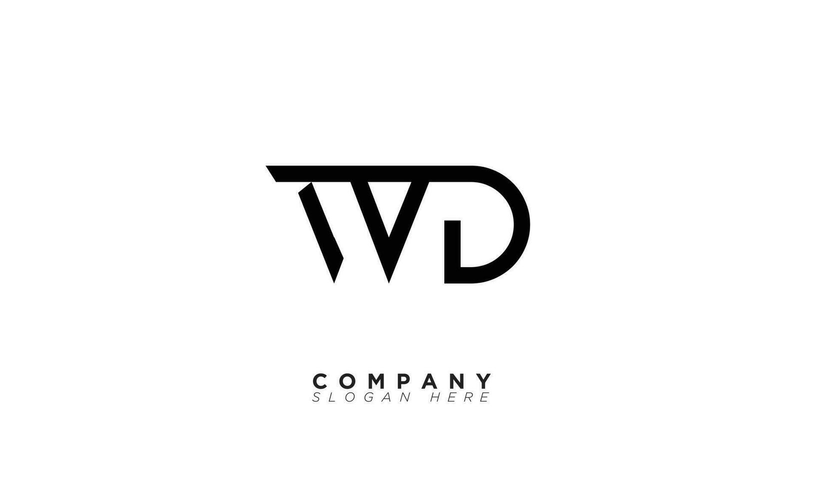 wd alfabeto letras iniciales monograma logo dw, w y re vector