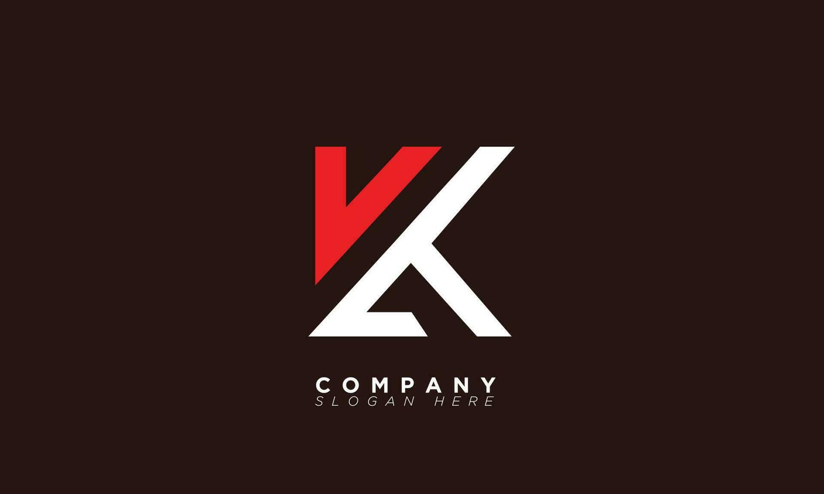 VK Alphabet letters Initials Monogram logo KV, V and K vector