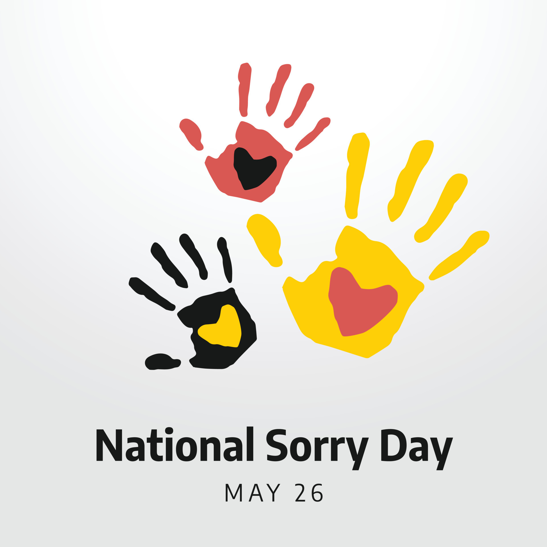 National Sorry Day Design Template For Celebration National Sorry Day National Sorry Day Design Template For Celebration National Sorry Day Design With Hand And Flag Illustratuonn Flat Hand And Flag Illustration Free Vector