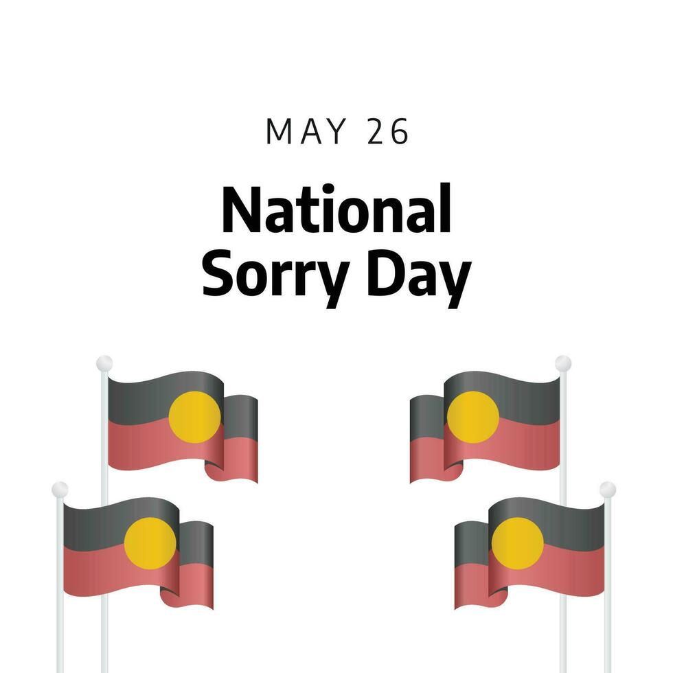 nacional lo siento día diseño modelo para celebracion. nacional lo siento día vector diseño con mano y bandera ilustración. plano mano y bandera ilustración.