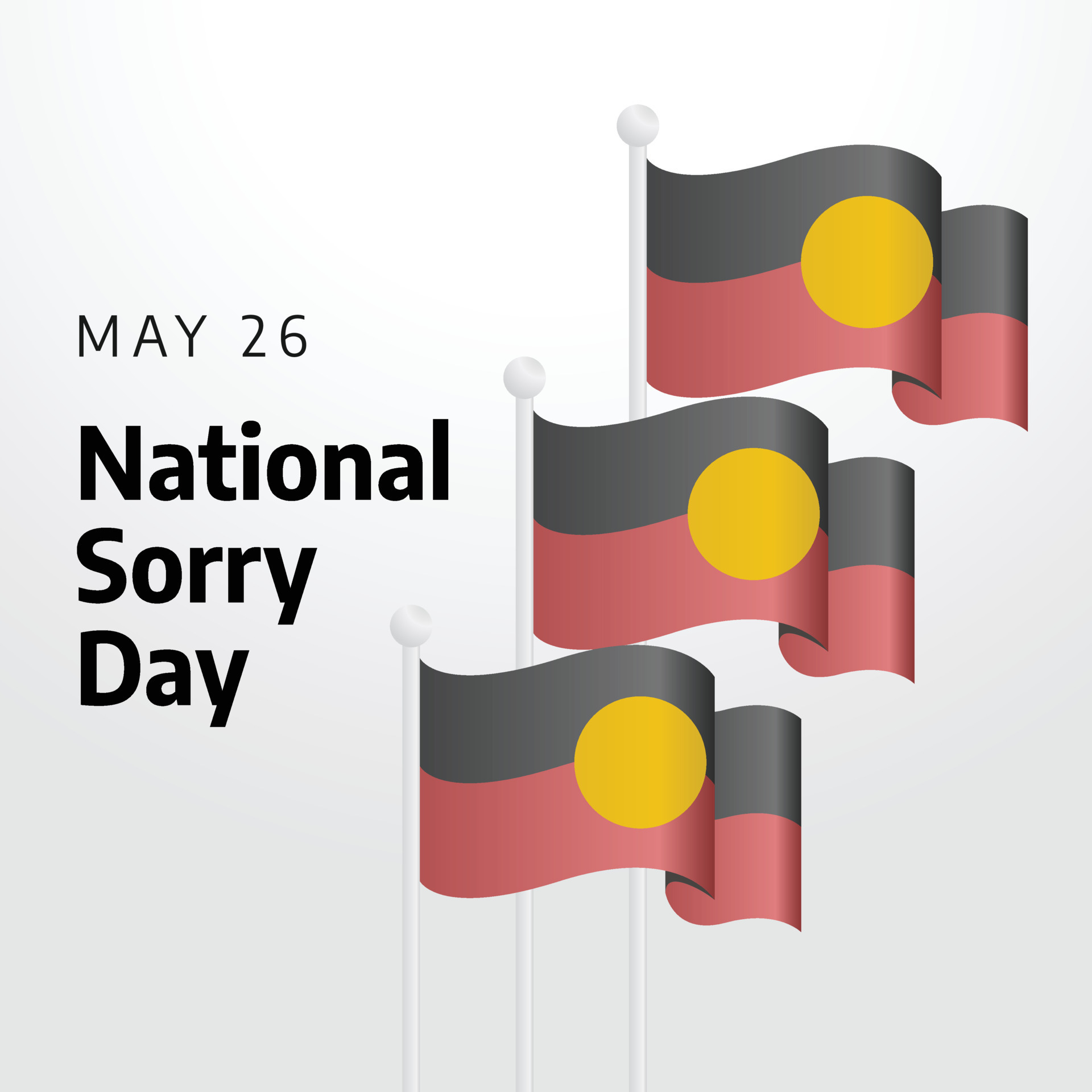 National Sorry Day Design Template For Celebration National Sorry Day National Sorry Day Design Template For Celebration National Sorry Day Design With Hand And Flag Illustratuonn Flat Hand And Flag Illustration Vector