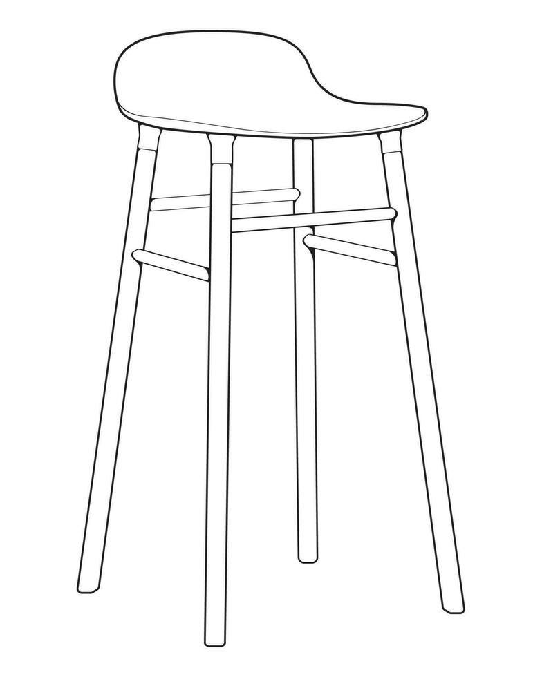 Bar stool perfect linear icon. Line art customizable illustration. Night club, drinking establishment, pub furniture. Vector isolated outline drawing.