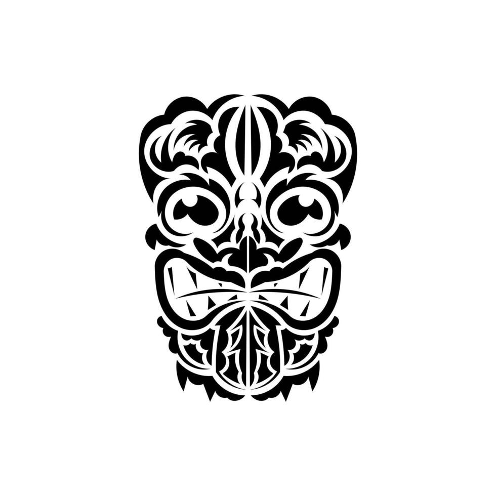 The face of a viking or orc. Traditional totem symbol. Simple style. over white background. vector