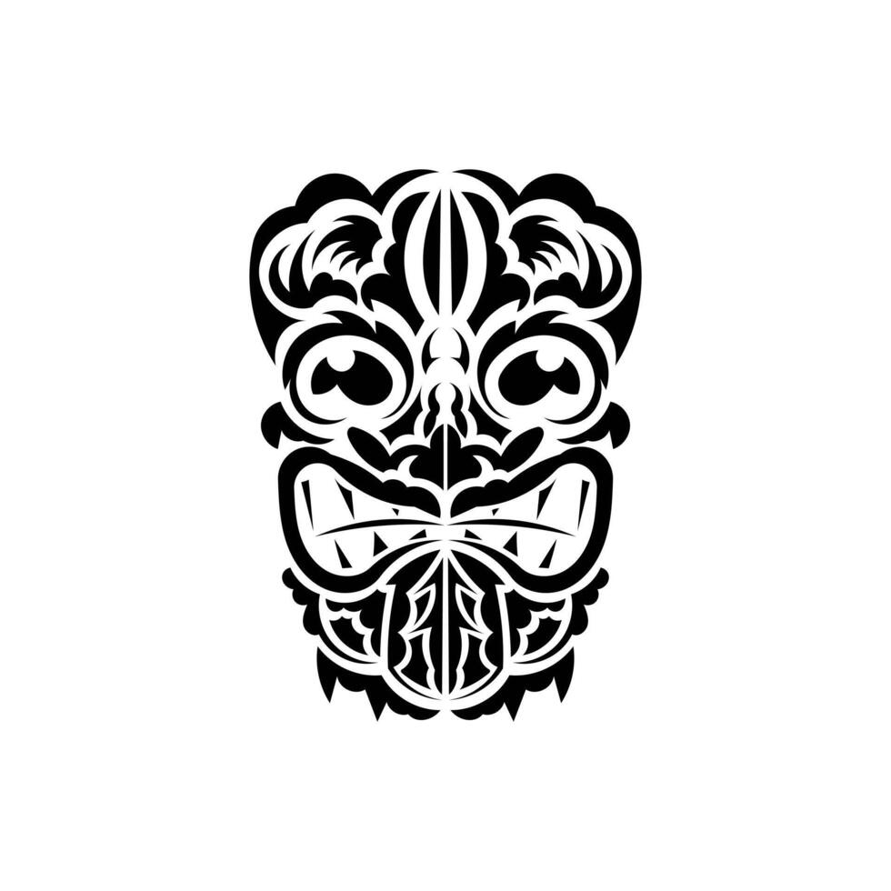 The face of a viking or orc. Traditional totem symbol. Simple style. Vector over white background.