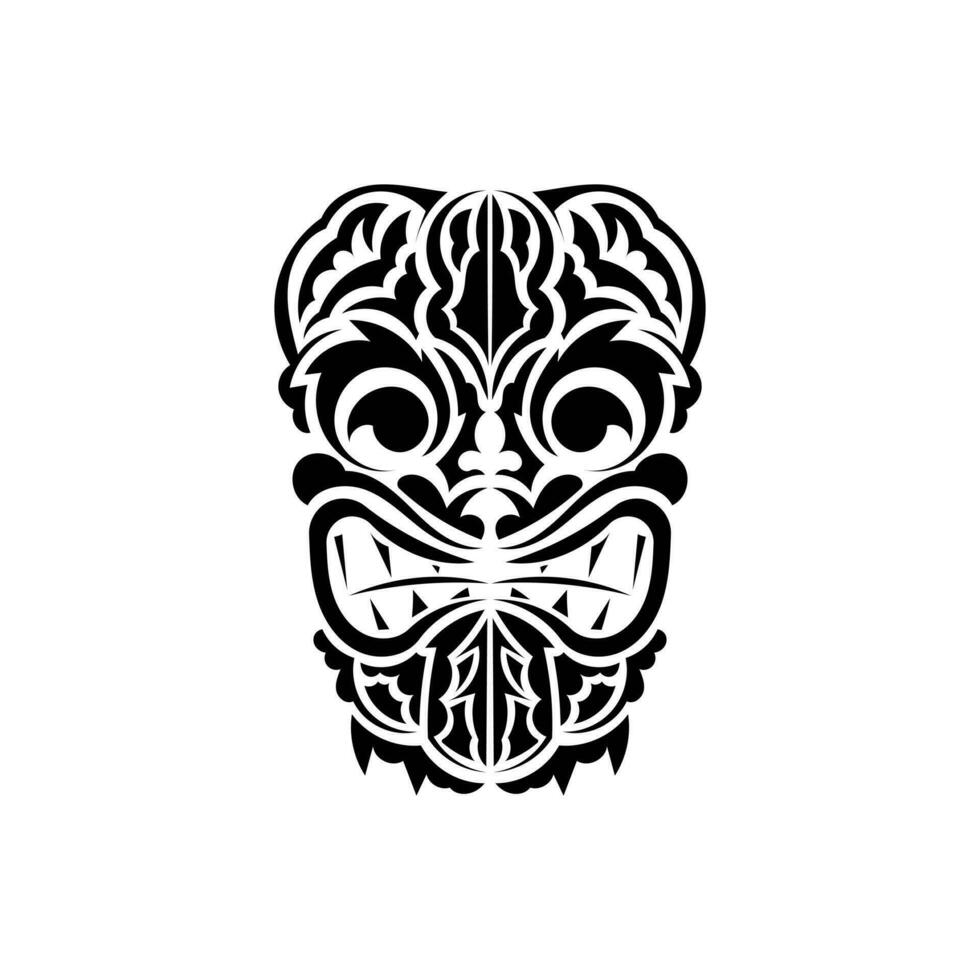 el cara de un vikingo o orco tradicional tótem símbolo. maorí estilo. vector ilustración aislado en blanco antecedentes.