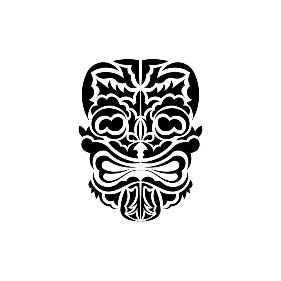 The face of a viking or orc. Traditional totem symbol. Hawaiian style. illustration isolated on white background. vector