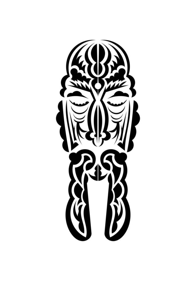 Polynesian style face. Tattoo patterns. Isolated. Vetcor. vector