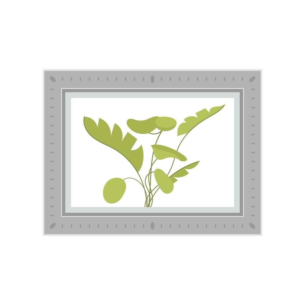 Painting with a non-flowering plant. Isolated. Flat style. vector