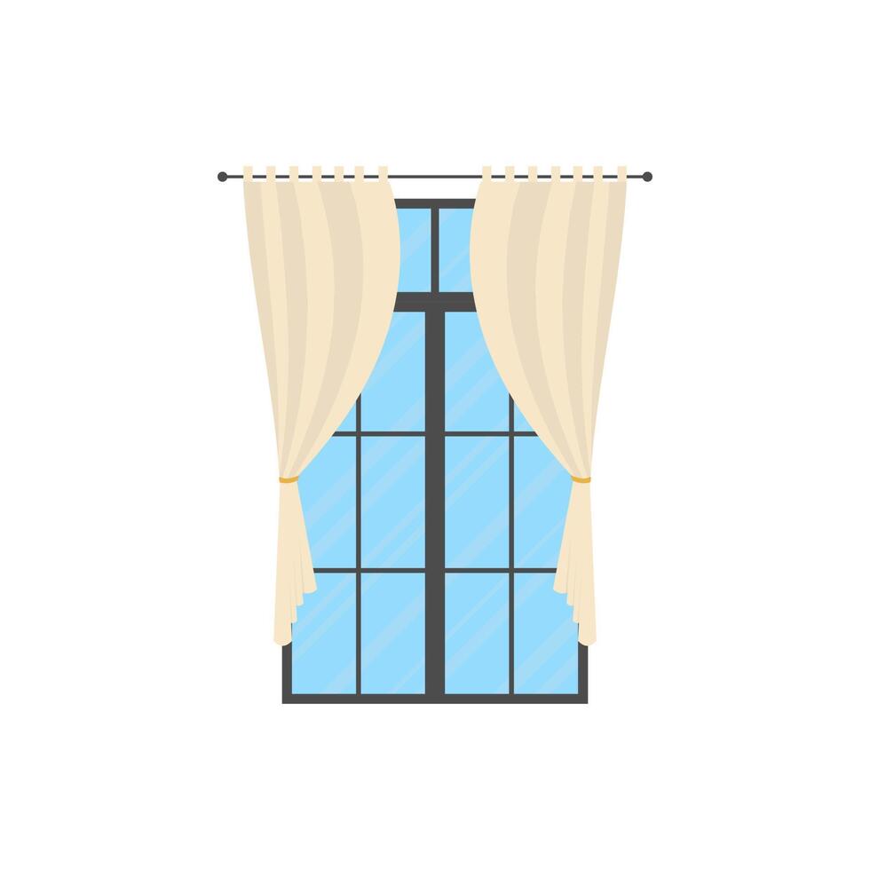 Window with shutters. Isolated Cartoon style. vector