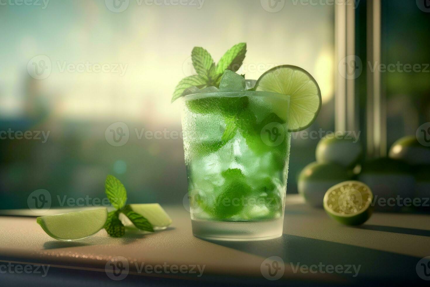 Fresh mint mochito. Generate Ai photo