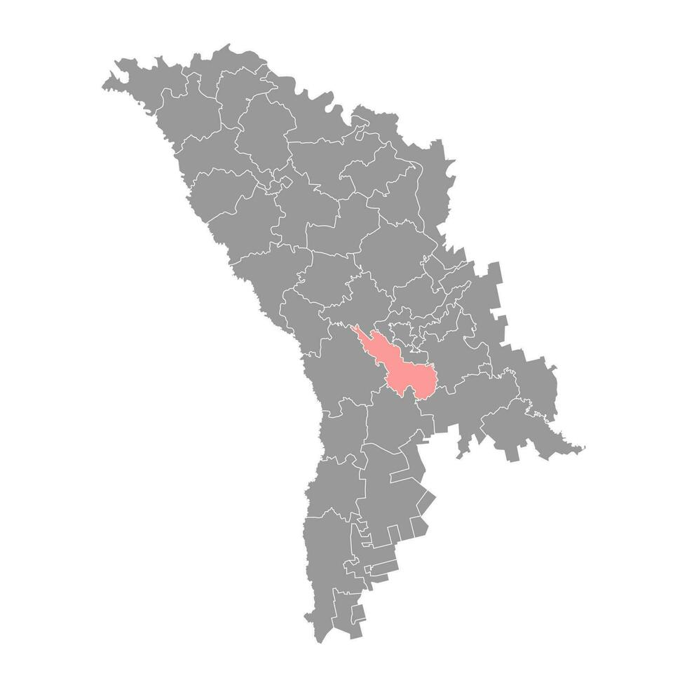 Ialoveni district map, province of Moldova. Vector illustration