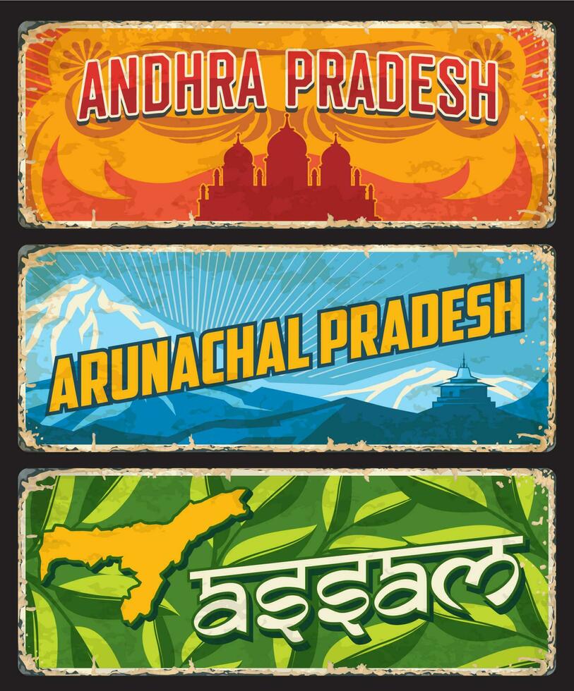 India estados arunachal, Andhra Pradesh y Assam vector