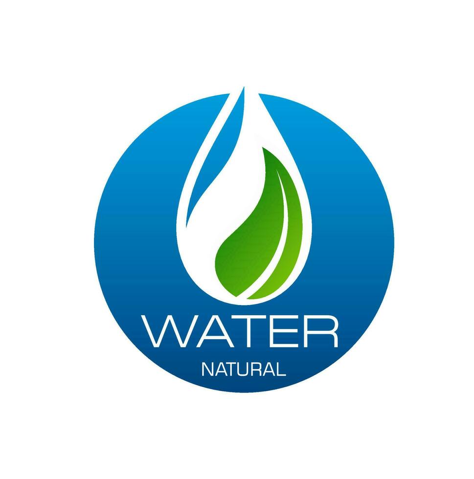 natural agua vector icono con agua soltar y hoja