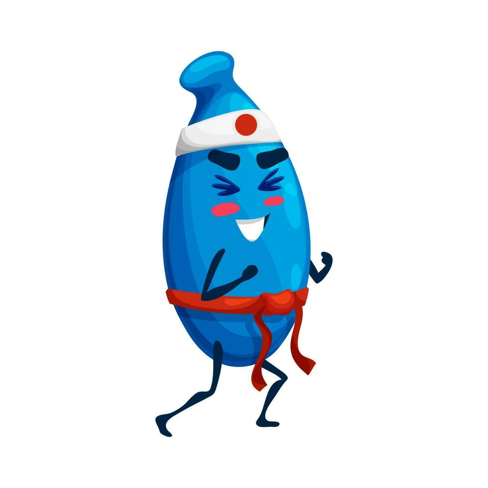 Honeyberry, cartoon character in karate stand vector