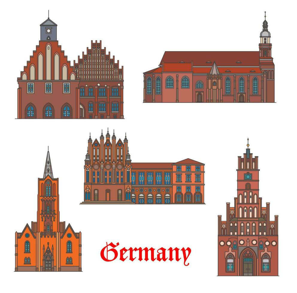 Germany architecture cathedrals of Frankfurt Oder vector