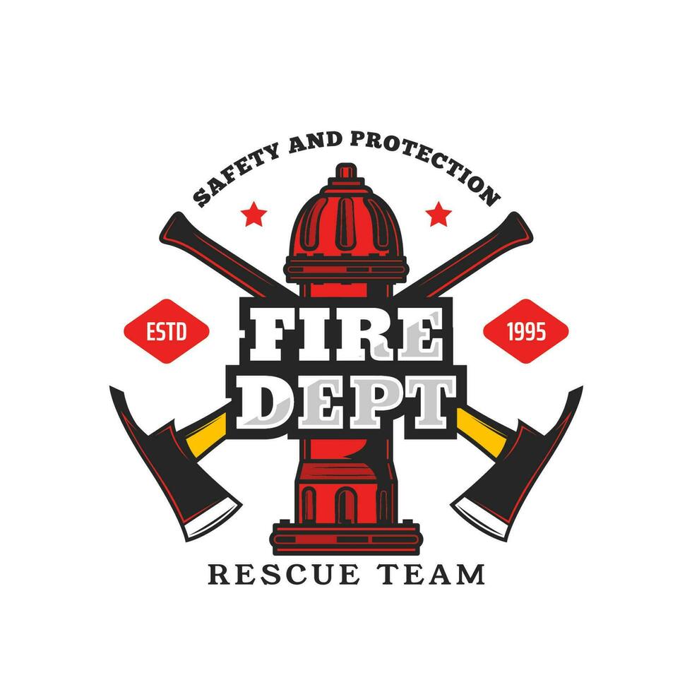 lucha contra incendios Departamento rescate equipo retro icono vector