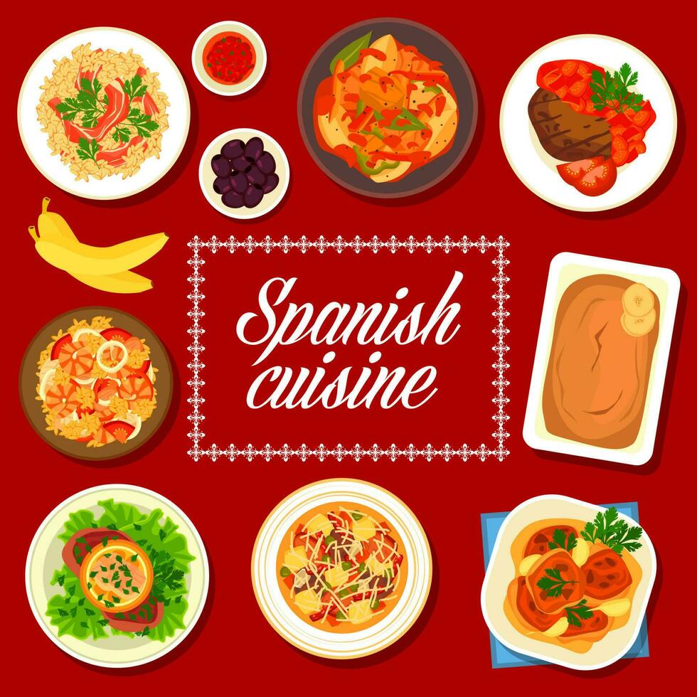 Spanish cuisine vector menu cover