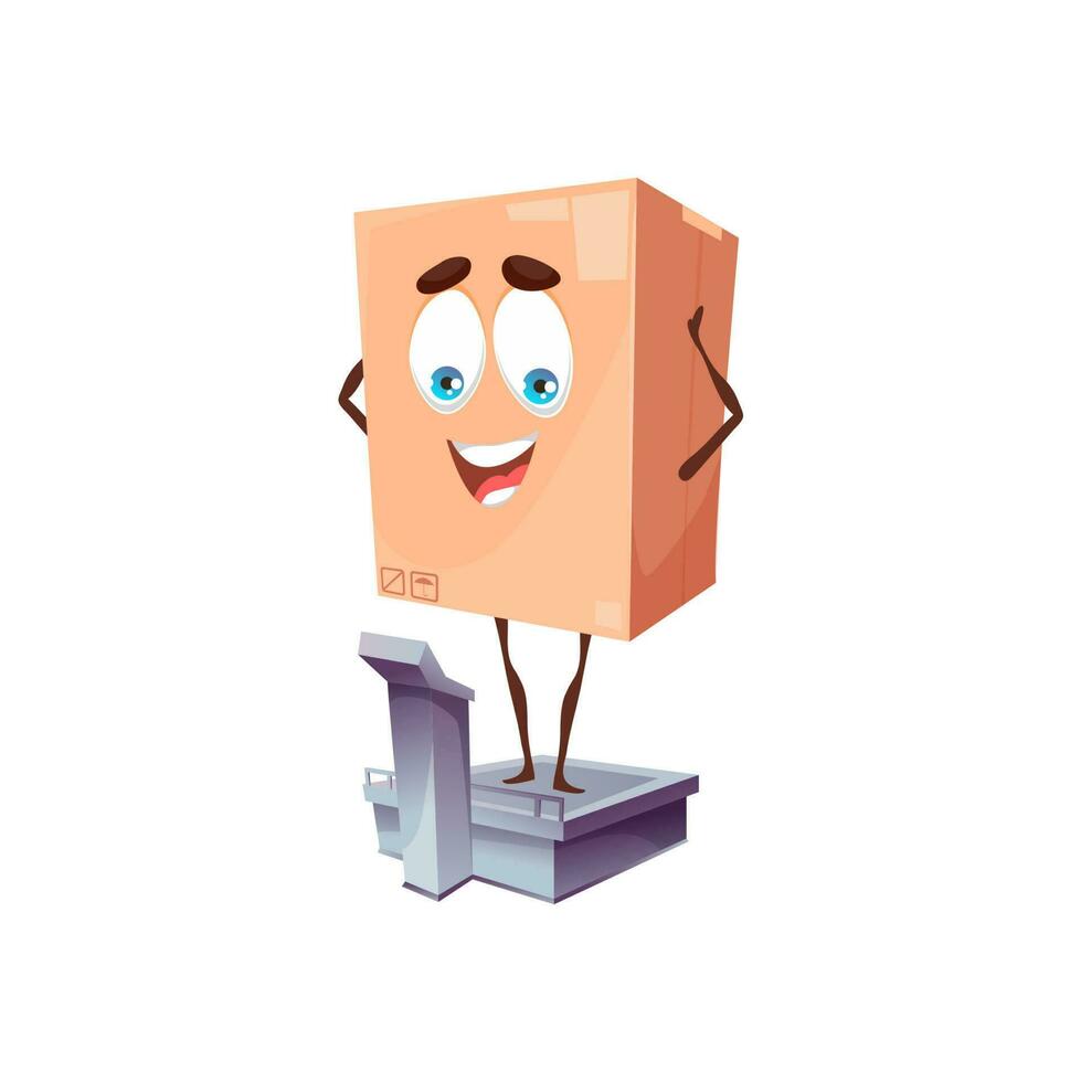 Cartoon package weighing, delivery and shipping vector