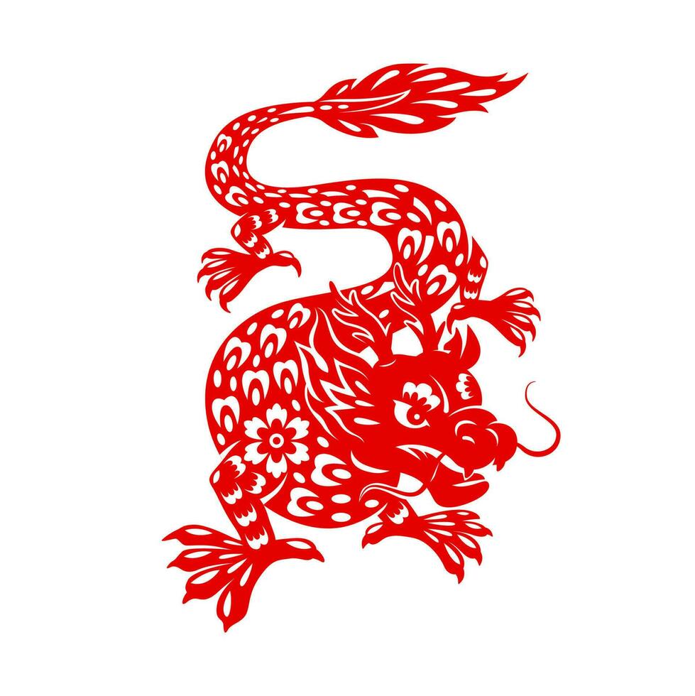 Chinese lunar zodiac, new year danger dragon vector