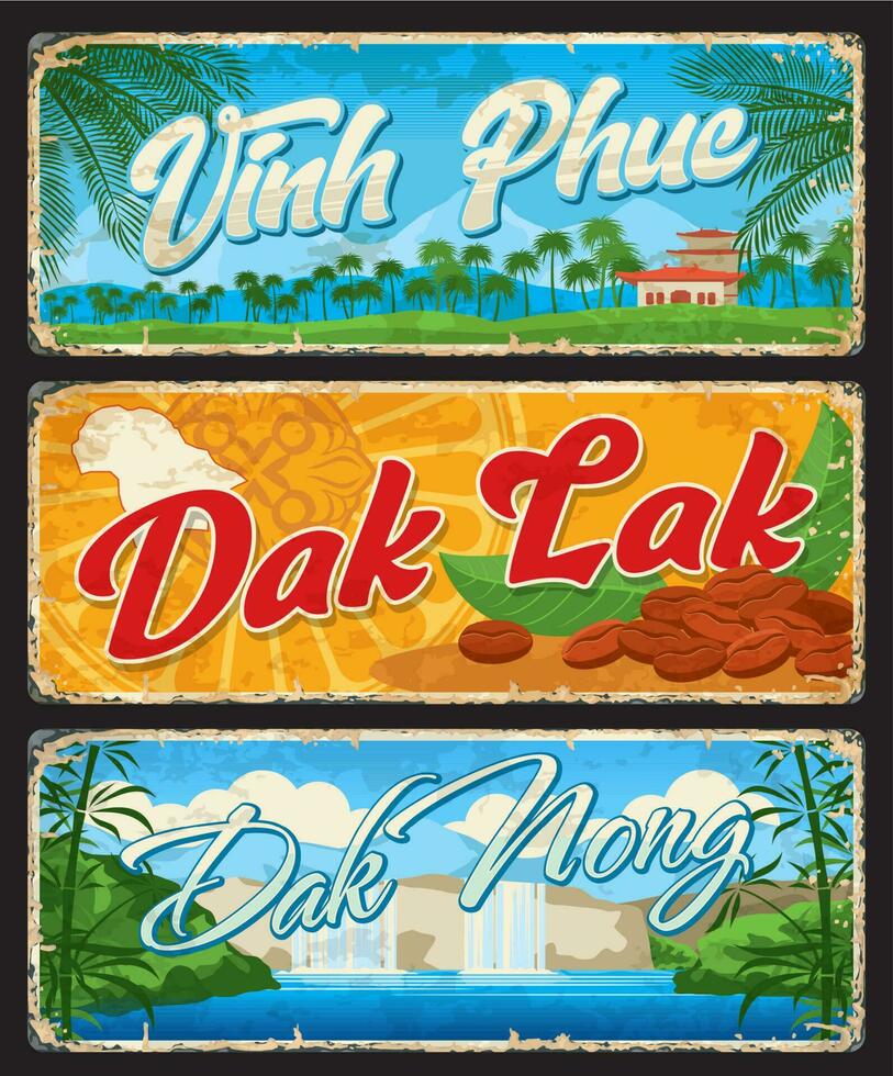 vino phuc, Dak lak, Dak nong vietnamita platos vector