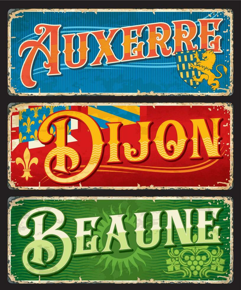 auxiliar, Dijon, Beaune francés ciudad viaje platos vector