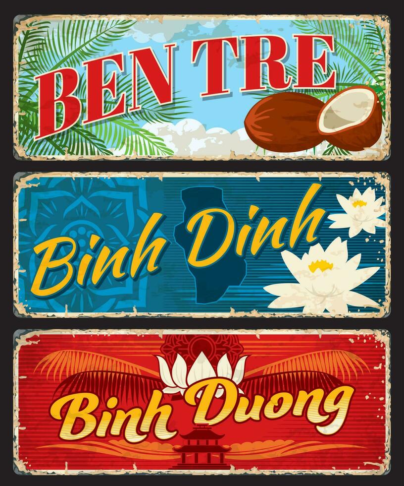 ben tre, binh dinh y binh duong, Vietnam viaje vector