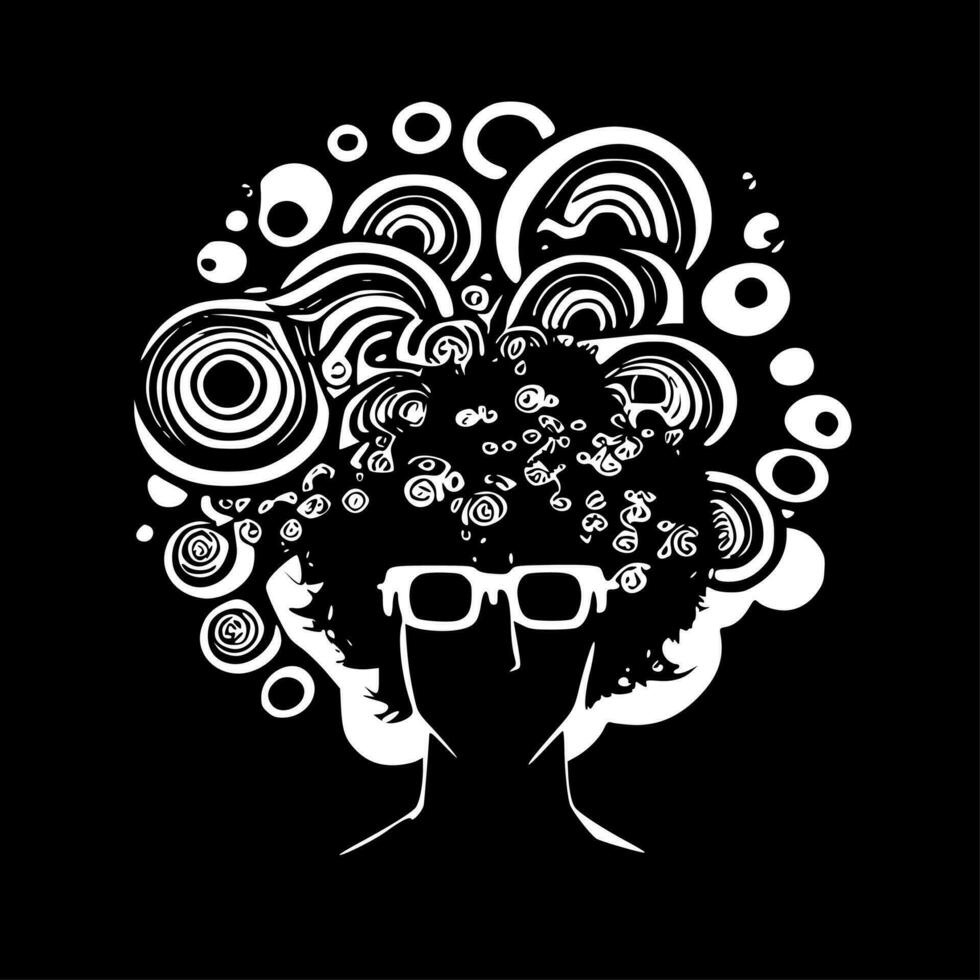 Psychedelic, Minimalist and Simple Silhouette - Vector illustration