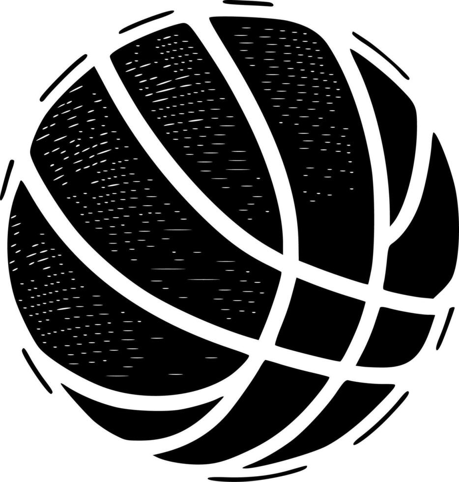 Basketball - Black and White Isolated Icon - Vector illustration