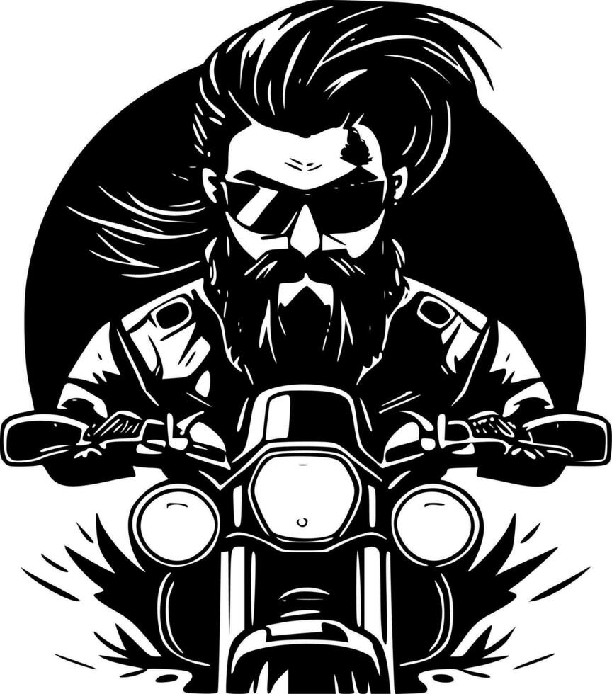 Biker, Minimalist and Simple Silhouette - Vector illustration