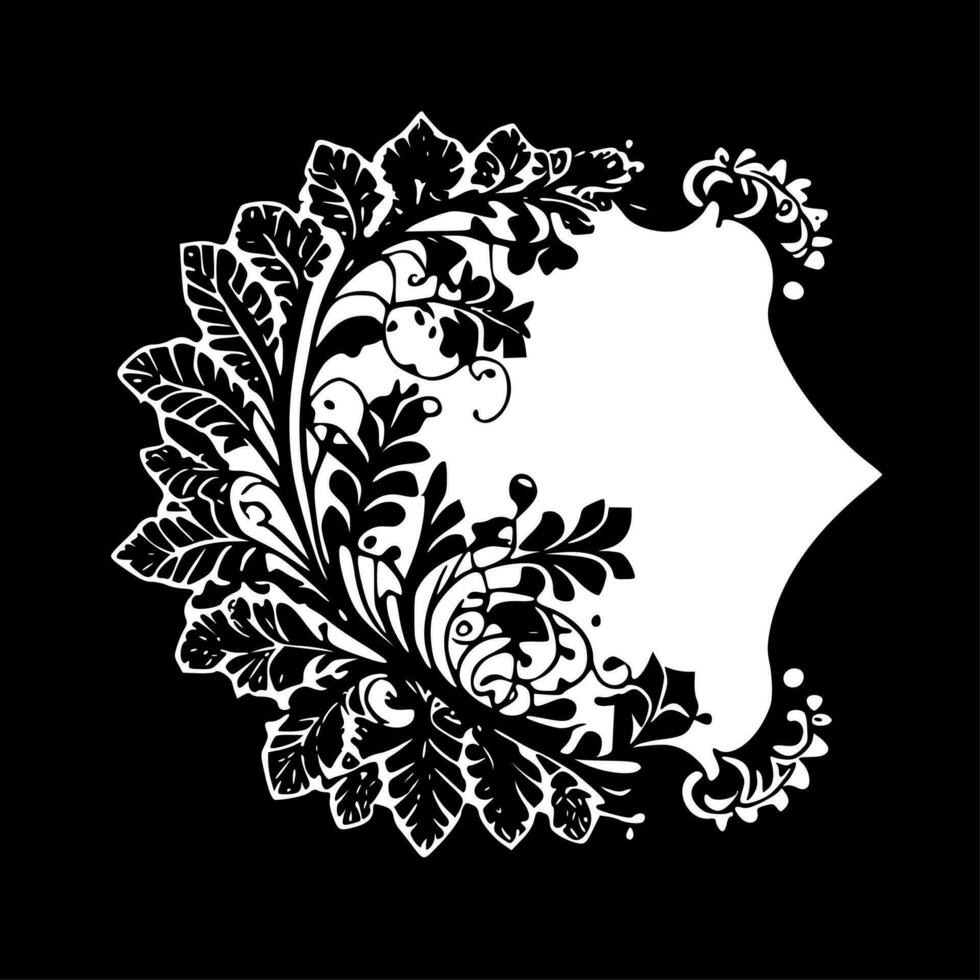 Lace, Black and White Vector illustration