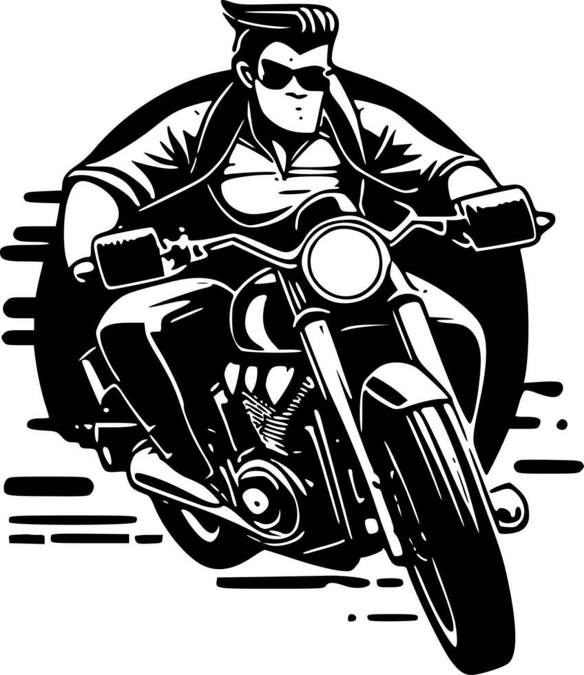 Biker, Minimalist and Simple Silhouette - Vector illustration