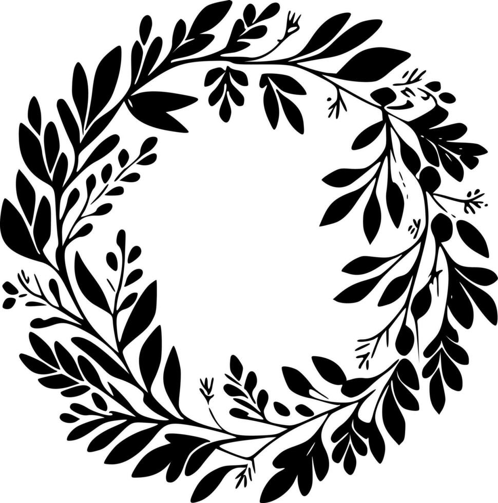 Wreath - Minimalist and Flat Logo - Vector illustration