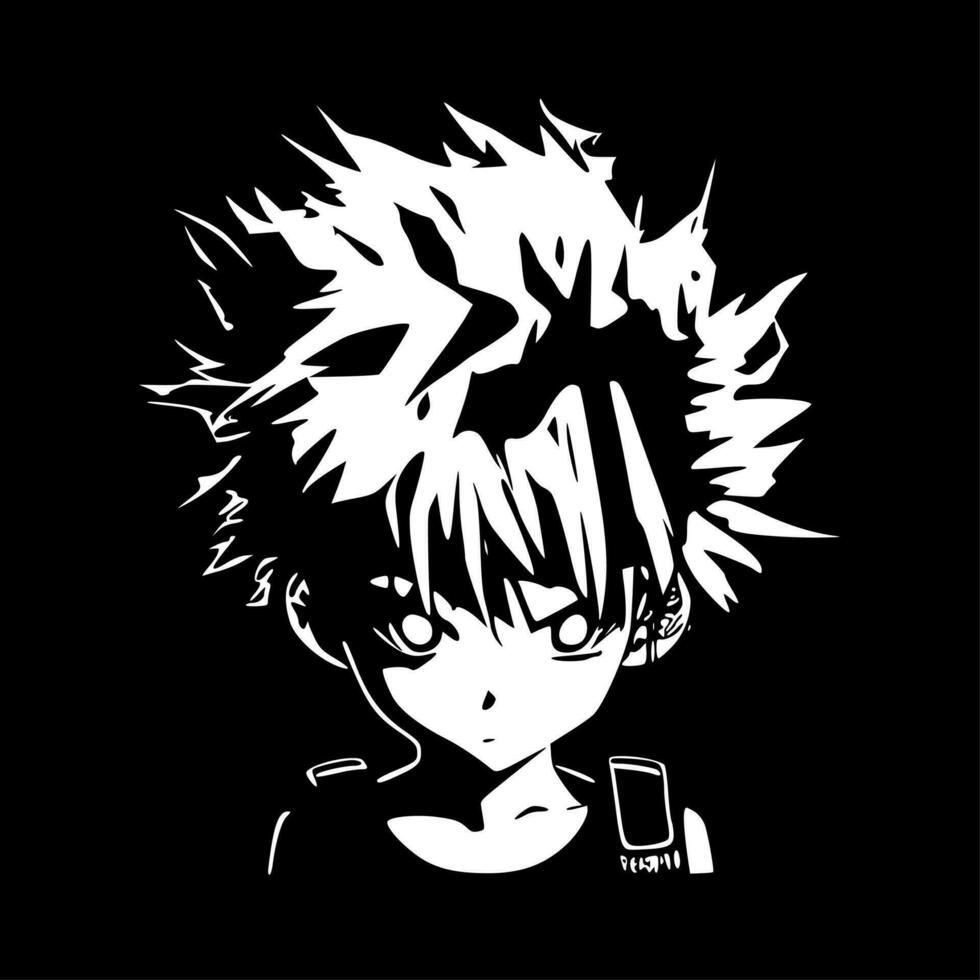 Anime, Black and White Vector illustration