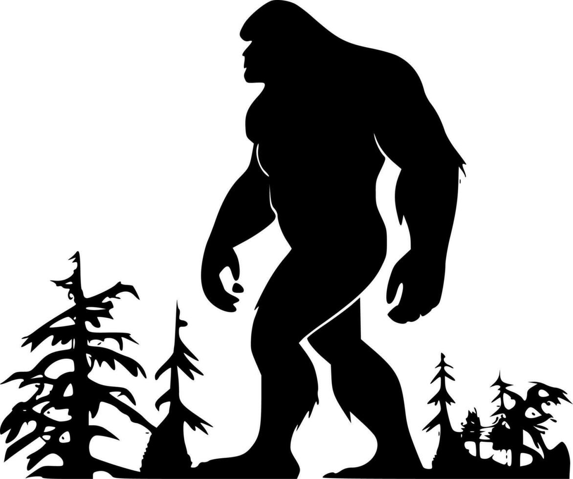 Bigfoot - Black and White Isolated Icon - Vector illustration