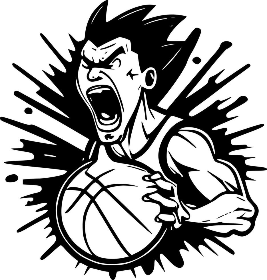 baloncesto - minimalista y plano logo - vector ilustración