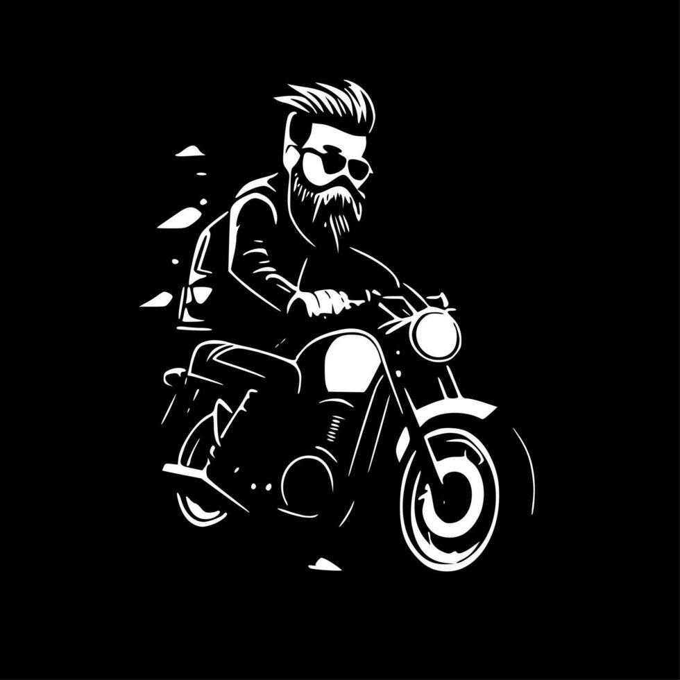 Biker, Minimalist and Simple Silhouette - Vector illustration